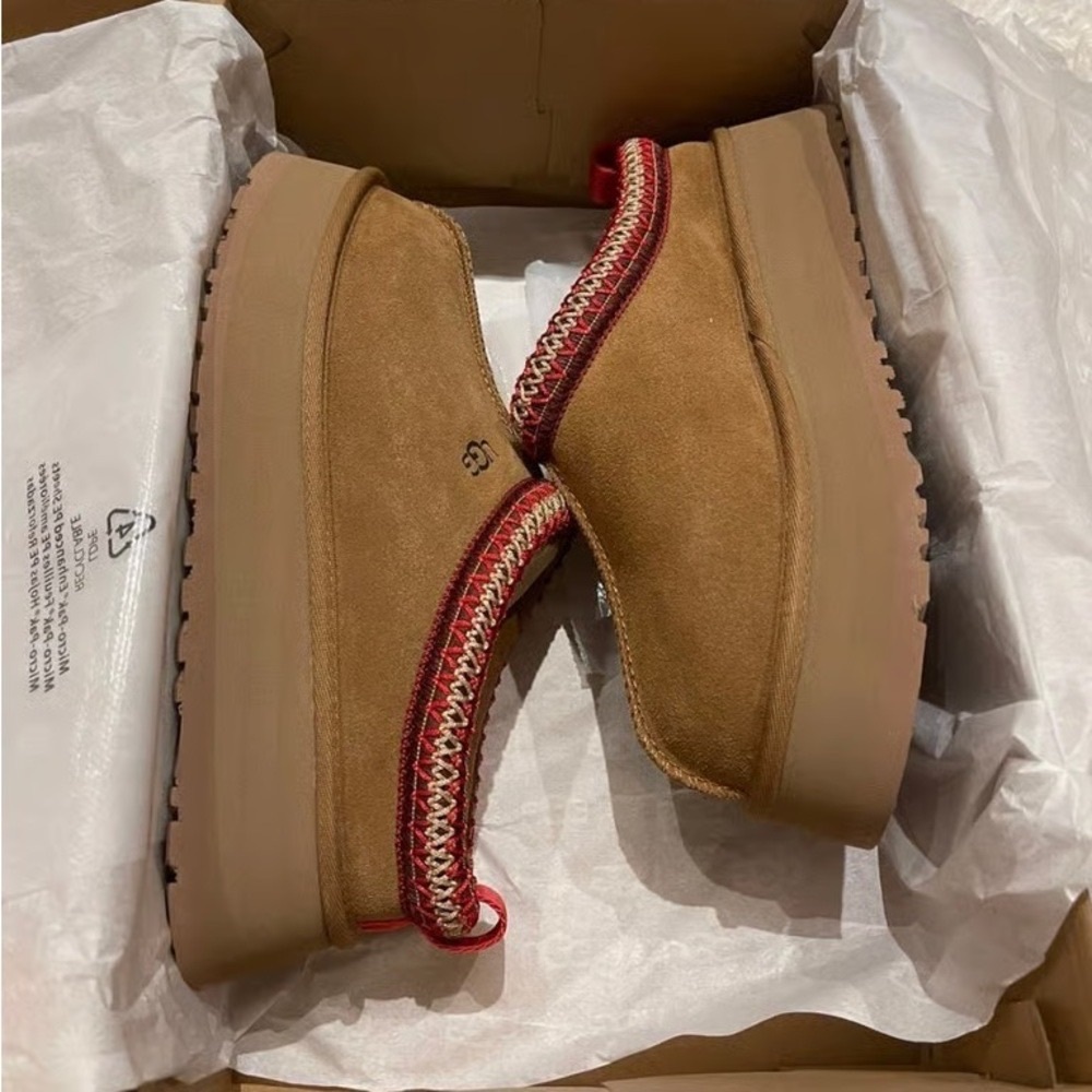 UGG Brown and Red Platform Shoes